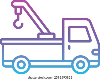 Crane Truck vector icon. Can be used for printing, mobile and web applications.