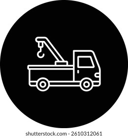 Crane Truck vector icon. Can be used for printing, mobile and web applications.