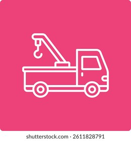 Crane Truck vector icon. Can be used for printing, mobile and web applications.