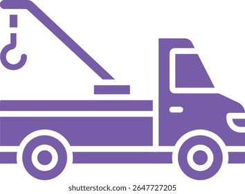 Crane Truck vector icon. Can be used for printing, mobile and web applications.