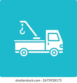 Crane Truck vector icon. Can be used for printing, mobile and web applications.
