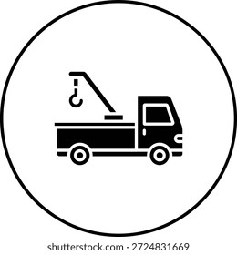 Icono del Vector del camión de la grúa. Se puede utilizar para aplicaciones de impresión, móviles y de Web.