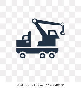 Crane Truck vector icon isolated on transparent background, Crane Truck transparency concept can be used web and mobile