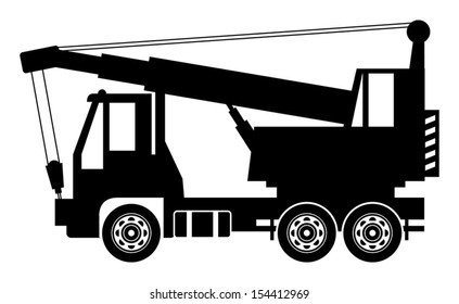 Crane truck, vector illustration