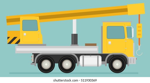 Crane truck, vector illustration