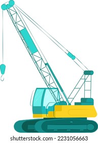 Crane truck vector illustration isolated on white background icon illustration