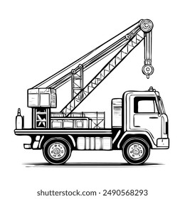 Crane Truck Vector as Transparent EPS File 
