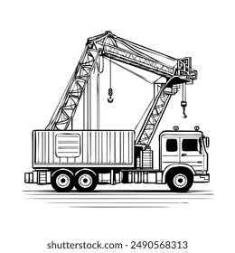 Vector del camión de la grúa como archivo EPS transparente 