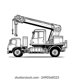 Crane Truck Vector as Transparent EPS File 