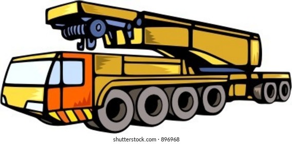 Crane truck.Vector illustration