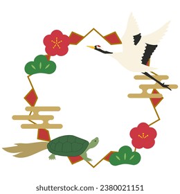 Decoración de rana y tortuga, marco festivo, vector