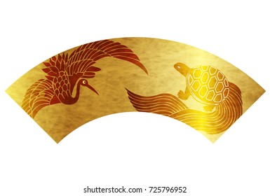 Crane Turtle New Year card icon