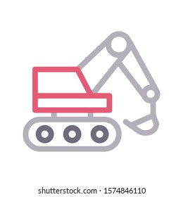 crane vector color line icon 