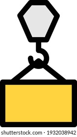 crane vector colour line icon