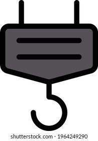 crane vector colour line  icon