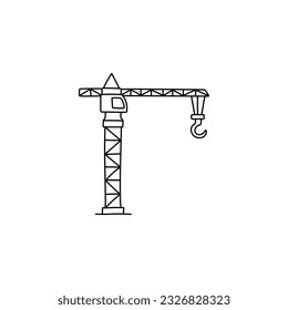 crane vector doodle hand drawn concept