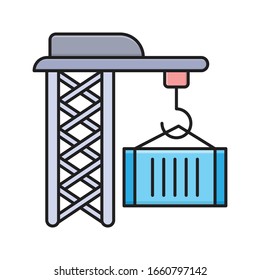 icono de color plano vectorial de grúa 