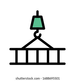 crane vector flat color icon 