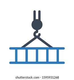 crane vector glyph color icon 