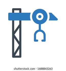 crane vector glyph color icon  