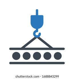 crane vector glyph color icon  