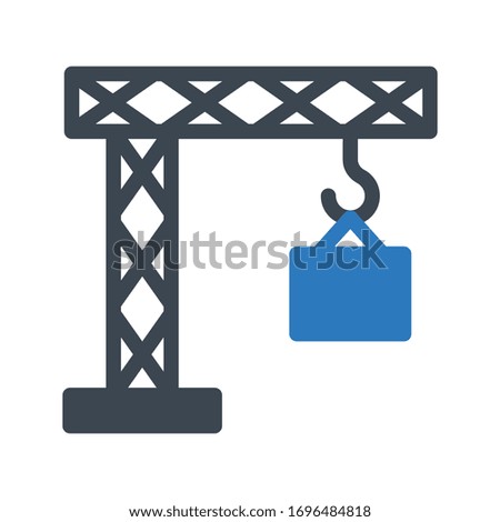 crane vector glyph  color icon 