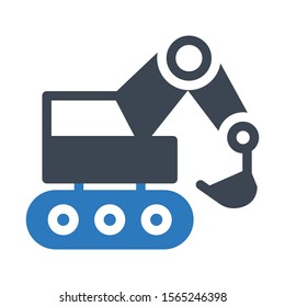 crane vector glyph colour icon