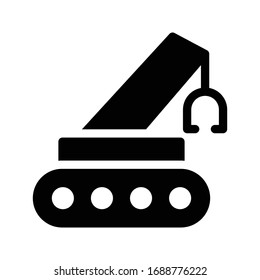 crane vector glyph flat icon 