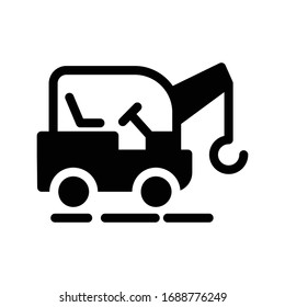 icono plano de glifo vectorial de grúa 