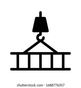 icono plano de glifo vectorial de grúa 