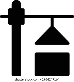 crane vector glyph flat icon