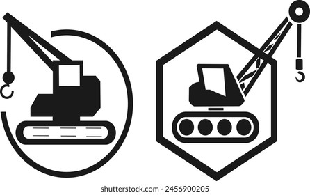 crane vector icon for entrepreneurs or heavy equipment companies
