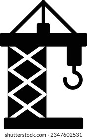 Crane Vector Icon Glyph Style