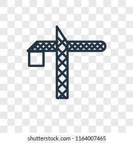 Crane vector icon isolated on transparent background, Crane logo concept