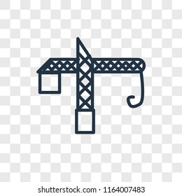 Crane vector icon isolated on transparent background, Crane logo concept