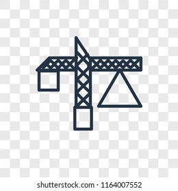 Crane vector icon isolated on transparent background, Crane logo concept