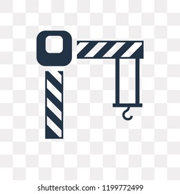 Crane vector icon isolated on transparent background, Crane transparency concept can be used web and mobile