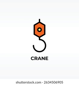 Ilustración De Símbolo Aislado De Vector, Icono O Logotipo De Grúa