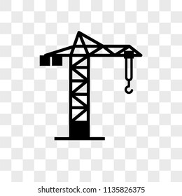 Crane vector icon on transparent background, Crane icon