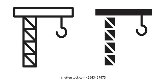 Crane vector icon set in black.