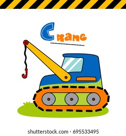 crane - vector illustration for children.