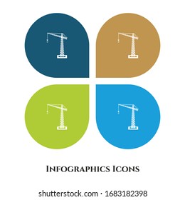 Icono de Ilustración de vectores de grúa para todos los fines. Aislado en 4 orígenes diferentes