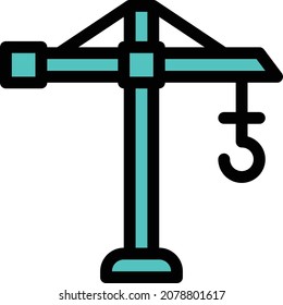 ilustración vectorial de grúa aislada en un fondo transparente. iconos vectoriales de color para el concepto o los gráficos web.