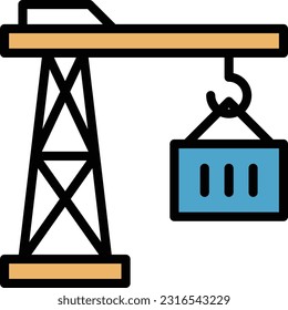 ilustración de grúa Vector sobre un fondo transparente. Símbolos de calidad superior. Iconos vectoriales de color de línea para el concepto y el diseño gráfico.