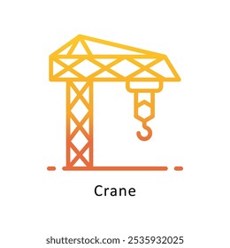 Crane Vector Outline Gradient Design icon. Work In Progress Symbol on White background EPS 10 File