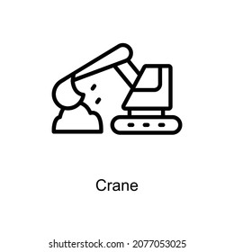 Crane vector outline icon. Illustration style EPS 10 file format