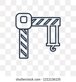 Crane vector outline icon isolated on transparent background, high quality linear Crane transparency concept can be used web and mobile