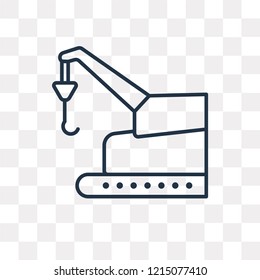 Crane vector outline icon isolated on transparent background, high quality linear Crane transparency concept can be used web and mobile