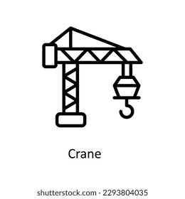 Iconos de contorno de vectores de grúa. Material gráfico simple