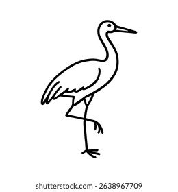 crane vector realistic line icon on white background
Vector line icon animal, wildlife